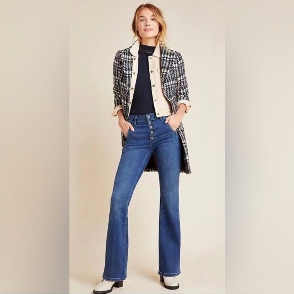 Pilcro and the Letterpress Anthropologie Button Fly Jeans Zipper Pockets
